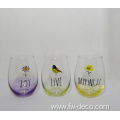 gold rimmed cocktail glass stemless martini glasses set